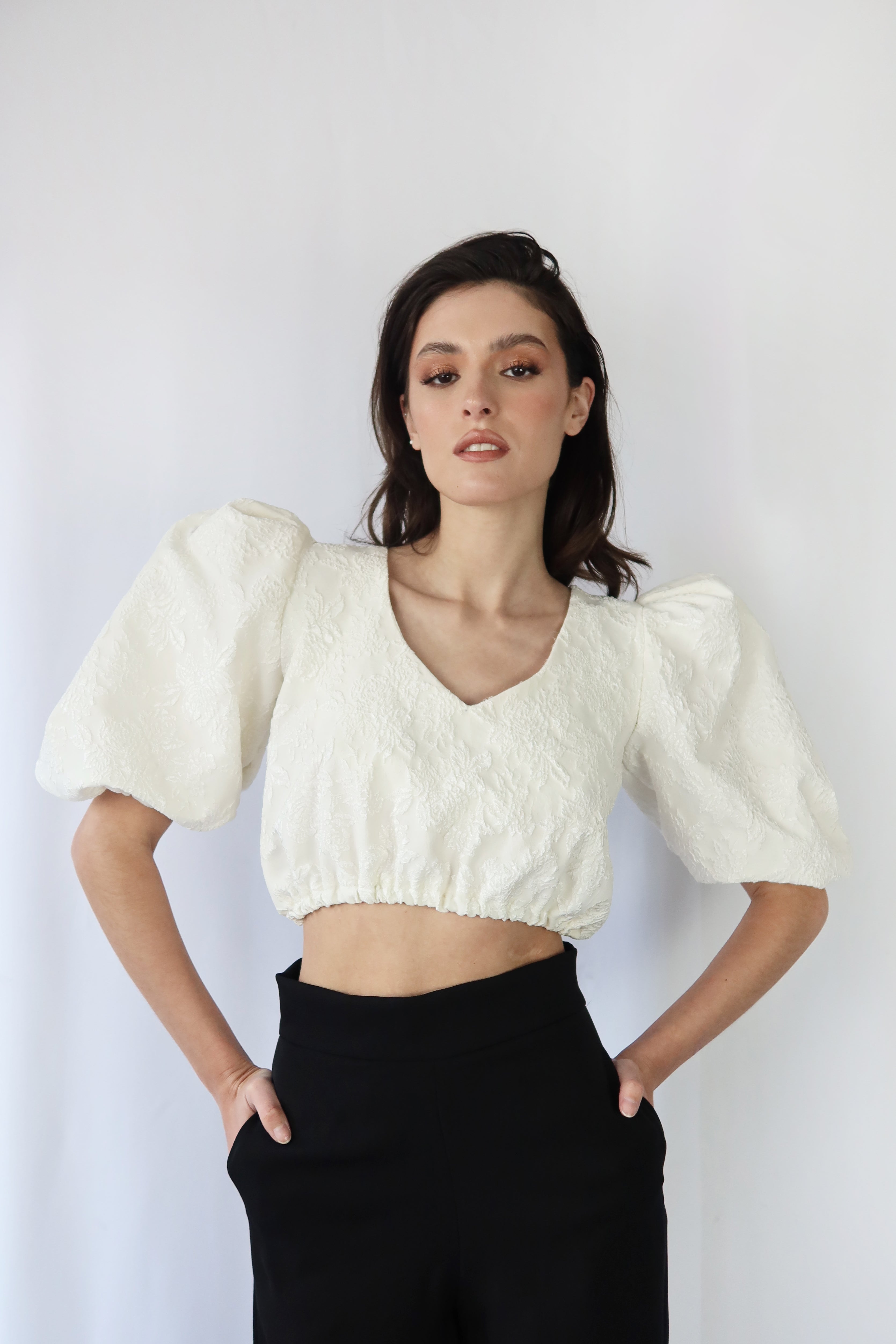 Blusa Montecattini Brocato White